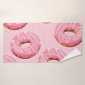 Glasierte Donuts Nahtloser Hintergrund Badehandtuch (Badehandtuch)