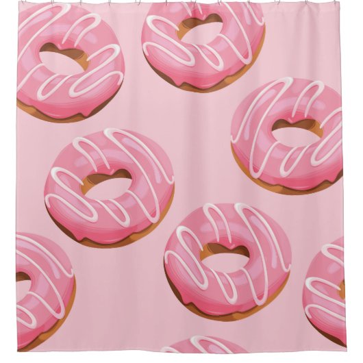 Glasierte Donuts Nahtloser Hintergrund Duschvorhang (Vorderseite)