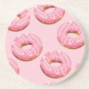 Glasierte Donuts Nahtloser Hintergrund Getränkeuntersetzer