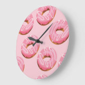 Glasierte Donuts Nahtloser Hintergrund Große Wanduhr (Winkel)