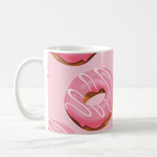 Glasierte Donuts Nahtloser Hintergrund Kaffeetasse