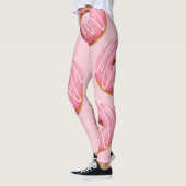 Glasierte Donuts Nahtloser Hintergrund Leggings (Links)