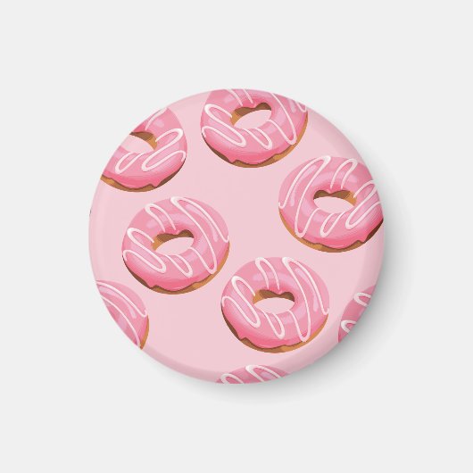 Glasierte Donuts Nahtloser Hintergrund Magnet (Vorne)