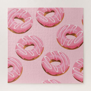 Glasierte Donuts Nahtloser Hintergrund Puzzle