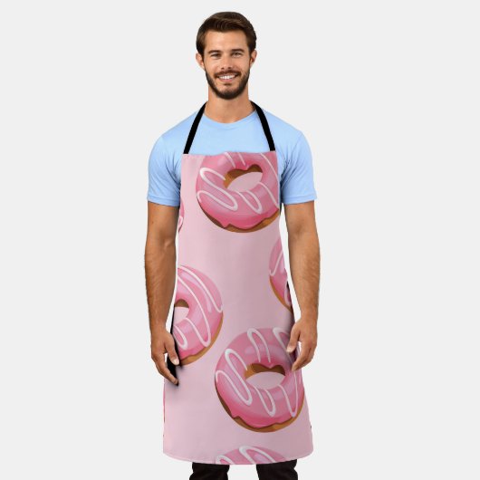 Glasierte Donuts Nahtloser Hintergrund Schürze (Getragen)