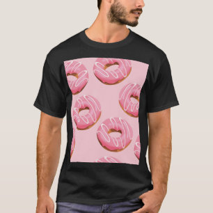 Glasierte Donuts Nahtloser Hintergrund T-Shirt