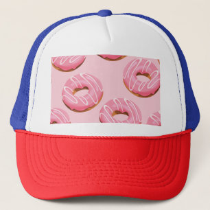 Glasierte Donuts Nahtloser Hintergrund Truckerkappe