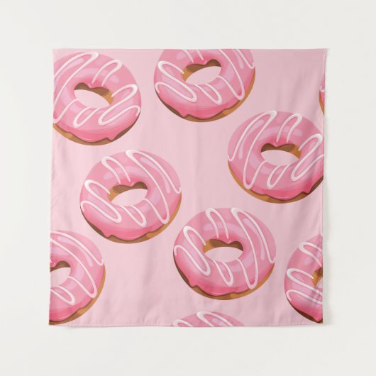 Glasierte Donuts Nahtloser Hintergrund Wandteppich (Vorderseite)