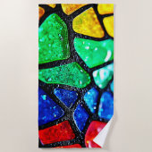Glasierte Regenbogen-Glasmosaik-Kunst Strandtuch (Vorderseite)