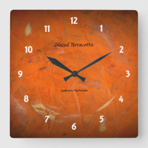 Glasierte Terrakotta Quadratische Wanduhr