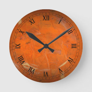 Glasig-glänzende Terrakotta Wallclock römische Runde Wanduhr