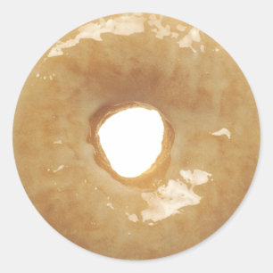 Glasig-glänzender Krapfen-Aufkleber Runder Aufkleber