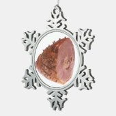 Glasig-glänzender Schinken Schneeflocken Zinn-Ornament (Rechts)