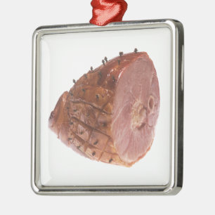 Glasig-glänzender Schinken Silbernes Ornament