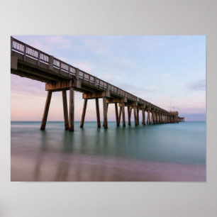 Glasige Gewässer am Panama City Beach Pier Poster