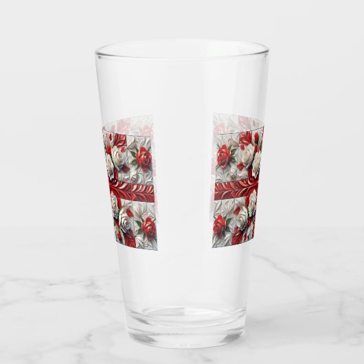 Glaskasse mit englischer Rose Design Glas (Rechts)
