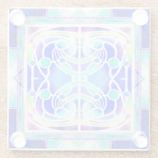 Glaskathodenfenster in Blau Glasuntersetzer (Rückseite)