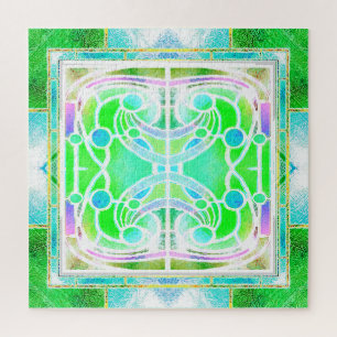 Glaskathodenfenster in Cooler Minze grün Puzzle