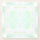 Glaskathodenfenster in Grün und Minze Glasuntersetzer (Rückseite)