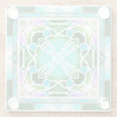 Glaskathodenfenster in Grün und Minze Glasuntersetzer (Rückseite)