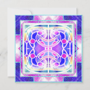 Glaskathodenfenster in Lilac und Pink Feiertagskarte
