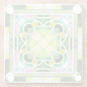 Glaskathodenfenster in Limonen und grünen Farben Glasuntersetzer (Rückseite)