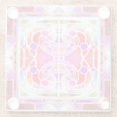 Glaskathodenfenster in Rosa und Aprico Glasuntersetzer (Rückseite)