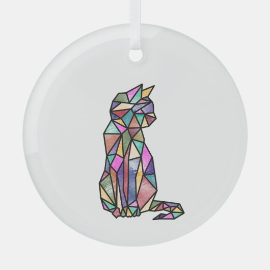Glaskatze Ornament Aus Glas (Vorderseite)