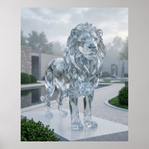 Glaskatze Skulptur Dämmerung