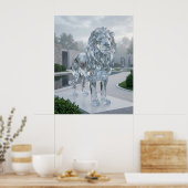 Glaskatze Skulptur Dämmerung Poster (Küche)