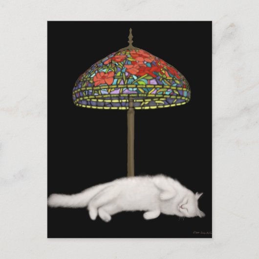 Glaskatze Sonnenlampe Postkarte (Vorderseite)