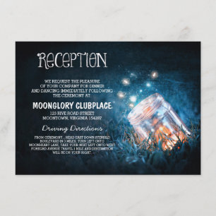 Glaskeramikfliesen Blue Night Hochzeitsempfang Begleitkarte