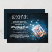 Glaskeramikfliesen Blue Night Hochzeitsempfang Begleitkarte (Vorne/Hinten)