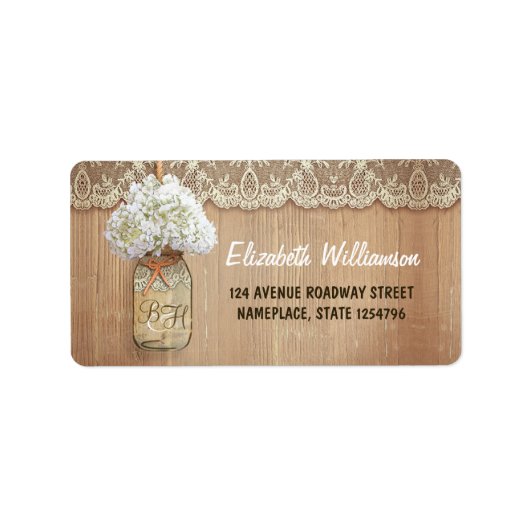 Glaskeramikjar-Hochzeit Adressaufkleber (Vorne)