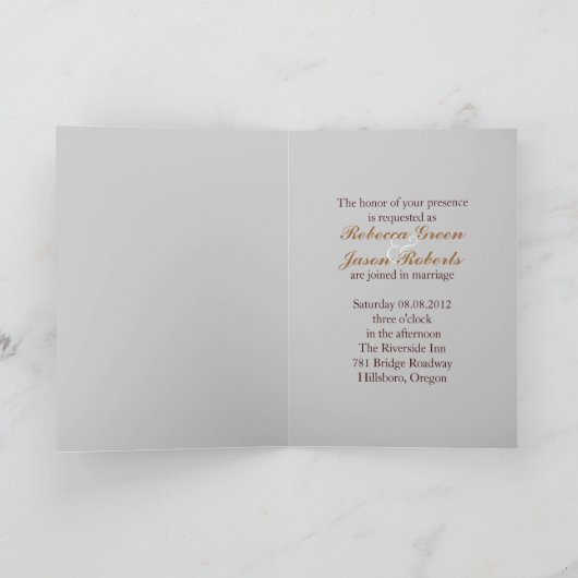 Glaskeramikklee aus Champagner Einladung (Innenseite)