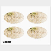 Glaskeramikklee aus Champagner Ovaler Aufkleber (Blatt)