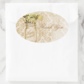 Glaskeramikklee aus Champagner Ovaler Aufkleber (Tasche)