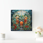 Glaskerzenhalterung Quadratische Wanduhr (Zuhause)