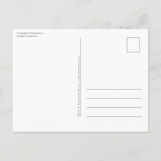 Glaskogen Schweden Postkarte (Rückseite)