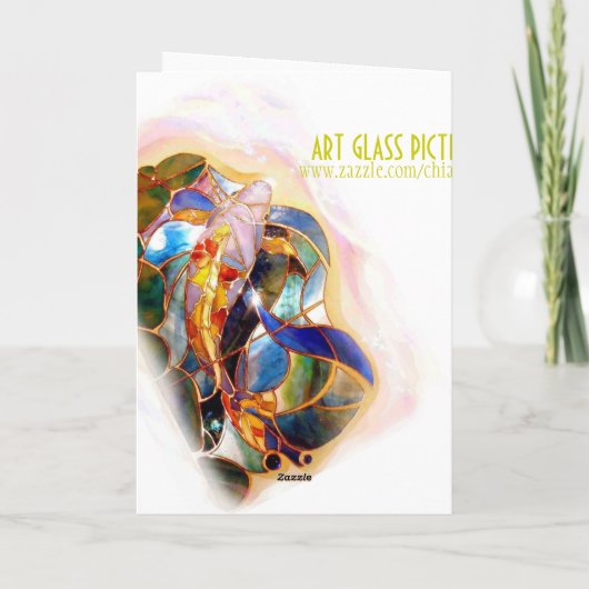 GlasKoi Fische danken Ihnen Gruß-Kartenvertikale Dankeskarte (Rückseite)