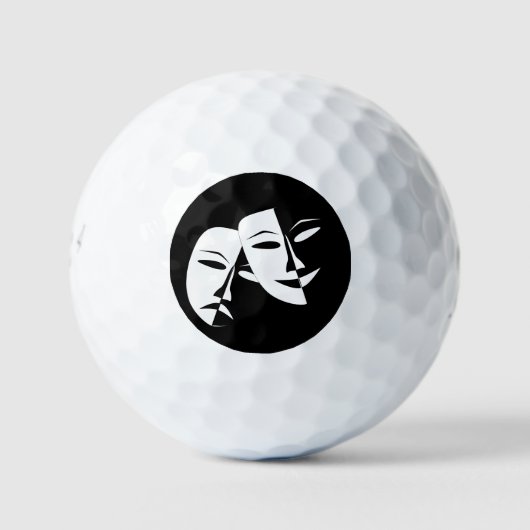 Glaskomödie/Tragedy Black/White Golfball (Vorderseite)