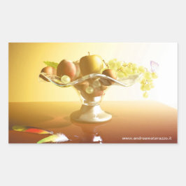 Glaskorb mit Früchten und Artischocken Rechteckiger Aufkleber