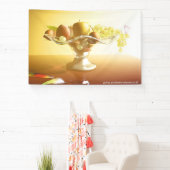 Glaskorb mit Früchten und Batterie Banner (InSitu)