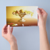 Glaskorb mit Früchten und Batterie Flyer (Handgriff)