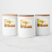 Glaskorb mit Früchten und Batterie Lebensmitteletikett (Flaschen)