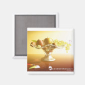 Glaskorb mit Früchten und Batterie Magnet (Vorderseite/Rückseite)