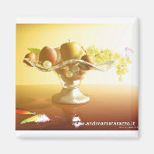 Glaskorb mit Früchten und Batterie Magnet (Vorne)