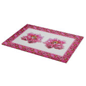 Glasküchenschneider PInk Peony Schneidebrett (Ecke)