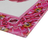 Glasküchenschneider PInk Peony Schneidebrett (Ecke)