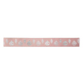Glaskugel Streifen Silber Rosa Rose Gold Satinband (Vorderseite)